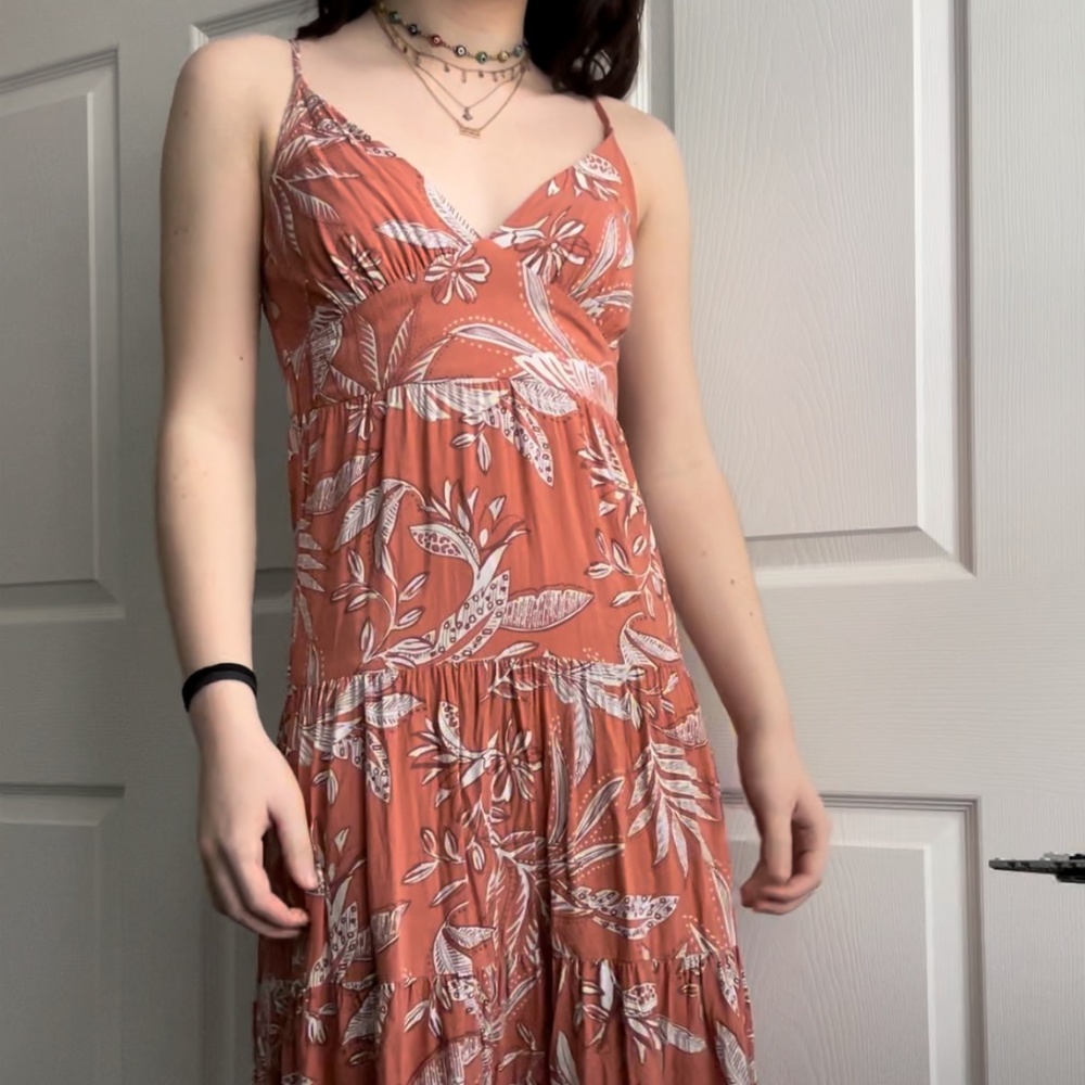 Coral Floral Midi Sundress